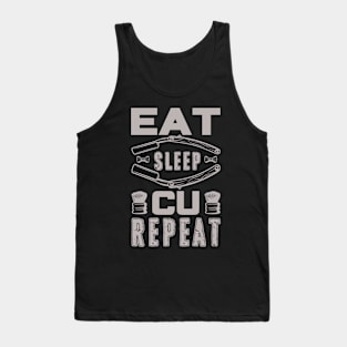 Eat Sleep Cu Repeat Humor Barber 54 Tank Top